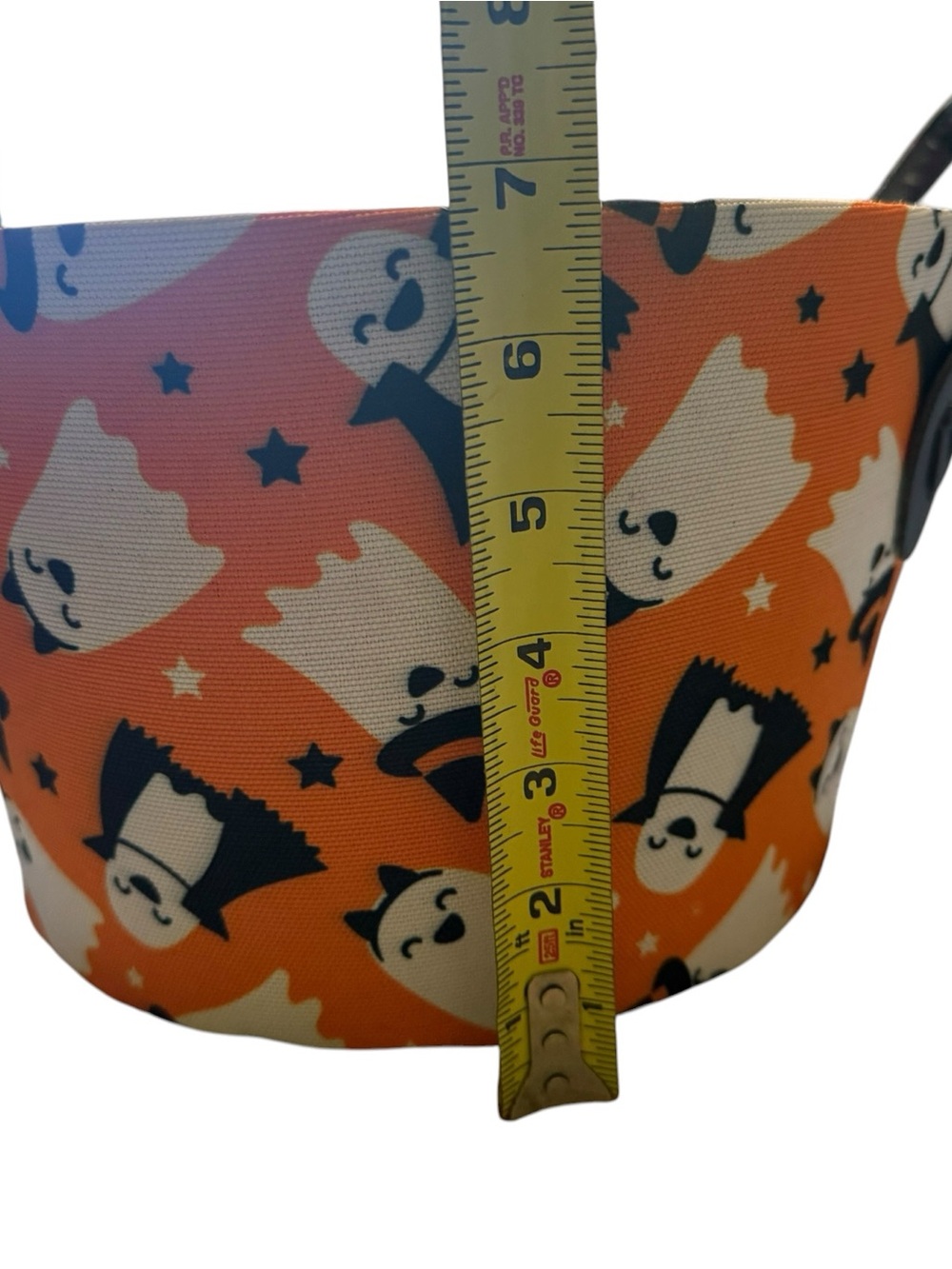 NWT Halloween Ghost Orange Fabric Storage Basket Bin Spooky Season TJ Maxx - Picture 3 of 5